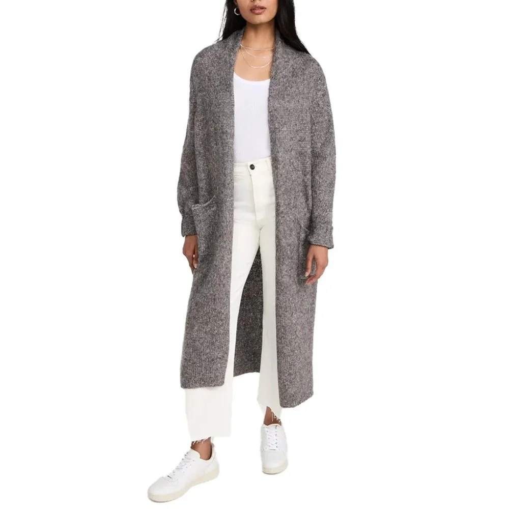 Z Supply Wool Blend Heathered Grey Longline Duster Cardigan Sweater ZW223507 XS‎